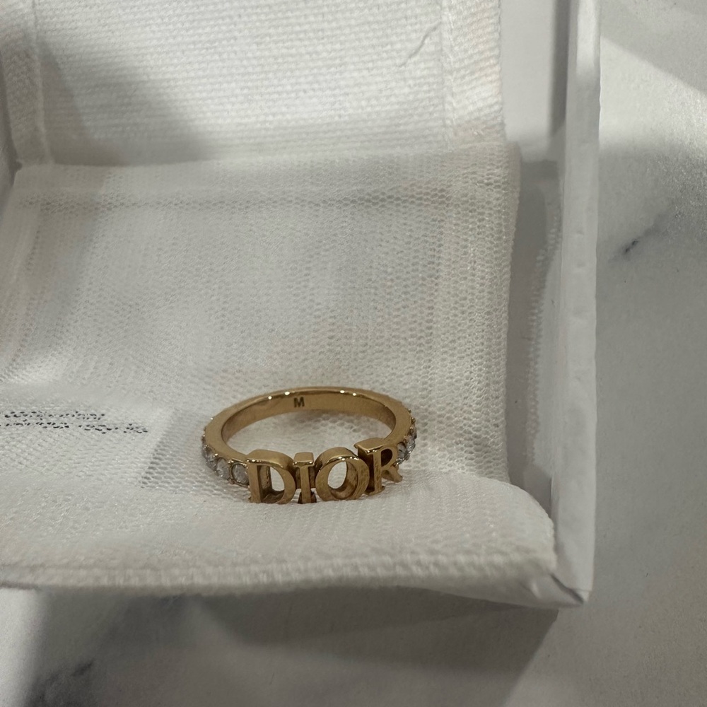 Dior Gold and Silver Logo Ring - Complete with box and gift bag